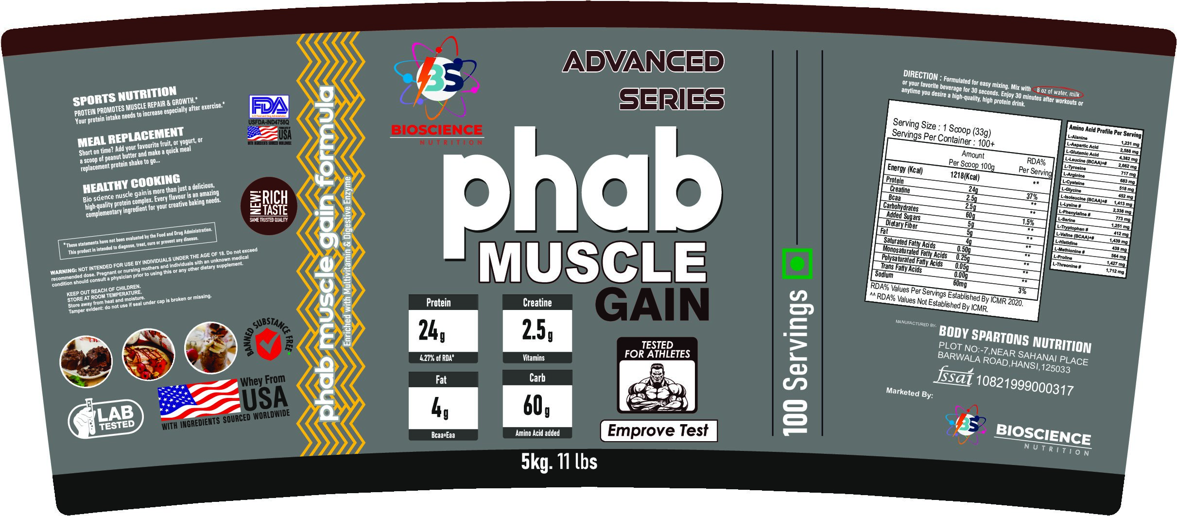 PHAB MUSCLE GAIN 5 KG